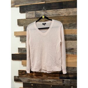 Estheme V-neck cashmere light pink sweater size Small